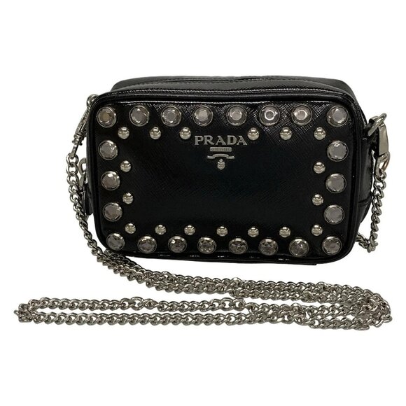 Auth PRADA - Black Patent Leather Shoulder Bag - Picture 1 of 16